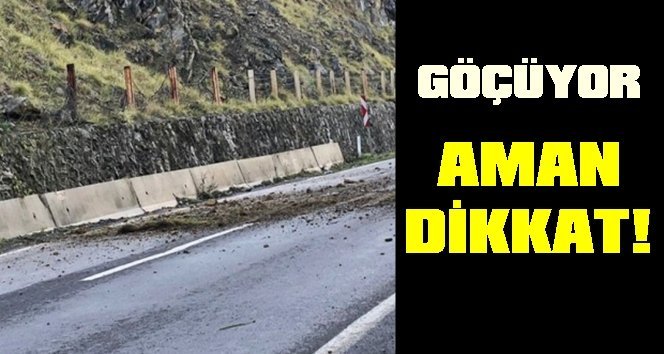 Dağdan kaya parçaları koptu!…