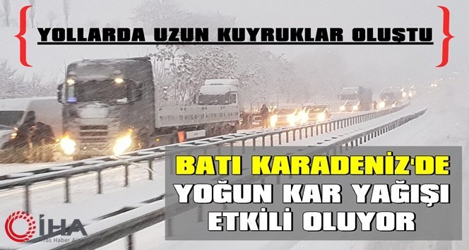 Devrek-Mengen yolu kapandı!. Yoğun kar yağışı etkili oluyor!.