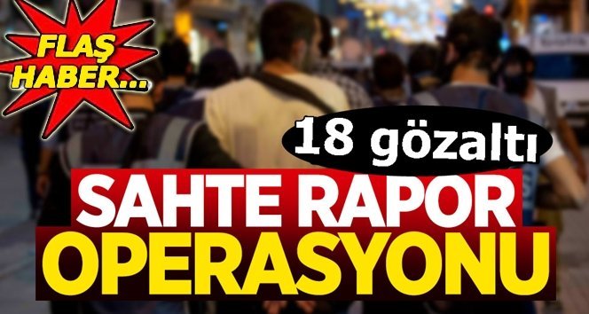 3 ilde sahte sağlık raporu operasyonu: 18 gözaltı
