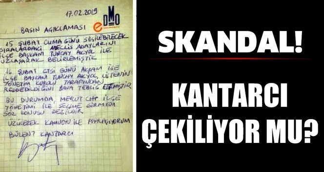 Kantarcı; “Mevcut ilçe yönetimi ile seçime girmem doğru değil!”