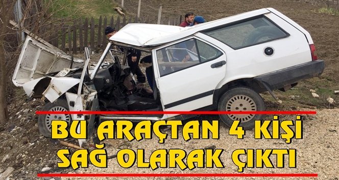 Otomobil şarampole devrildi: 4 yaralı