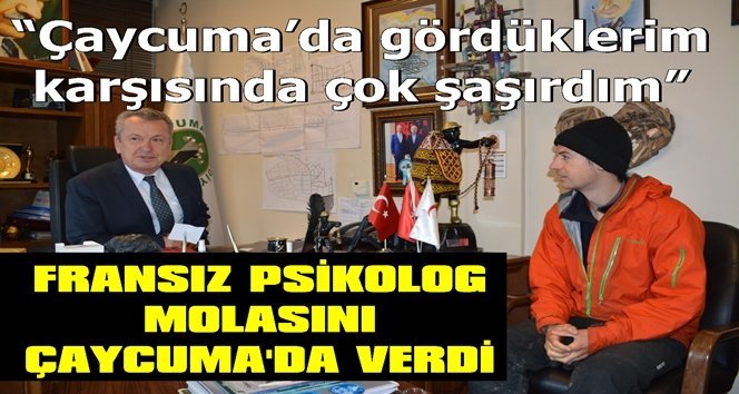 Fransa’dan bisikletiyle yola çıkan Psikolog Çaycuma’da…