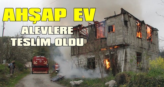 Ahşap ev alev alev yandı