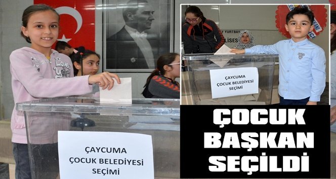 Çaycuma’nın ilk çocuk belediye başkanı seçildi