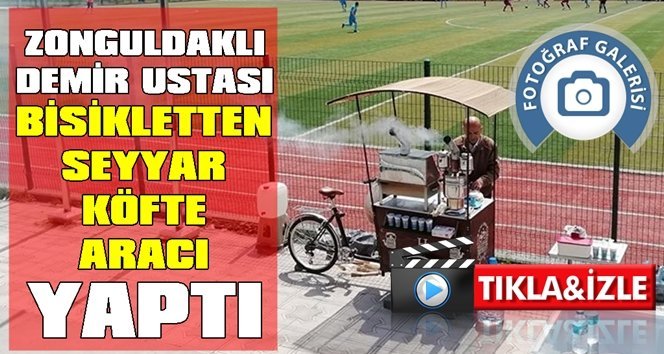 Bisikletten seyyar köfte pişirme aracı