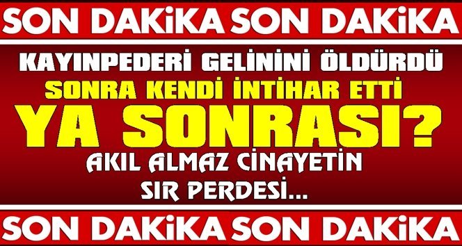 Akıl almaz cinayet!. Önce gelinini sonra kendini öldürdü!.