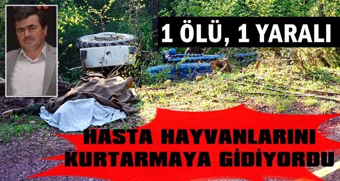 Feci kaza; Traktör çaya yuvarlandı…