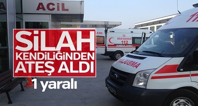 Belinden düşürdüğü silah ateş aldı!.