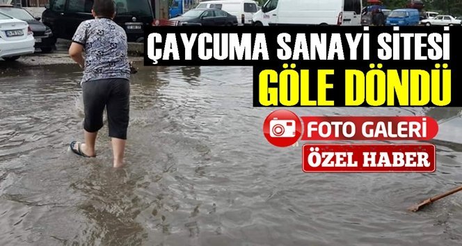 Sağanak yağmur sanayi sitesini göle çevirdi!.