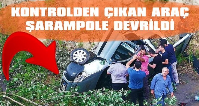 Kontrolden çıktı, şarampole yuvarlandı; 1 yaralı