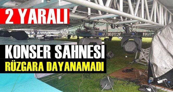 Mezuniyet töreni için kurulan konser sahnesi yıkıldı