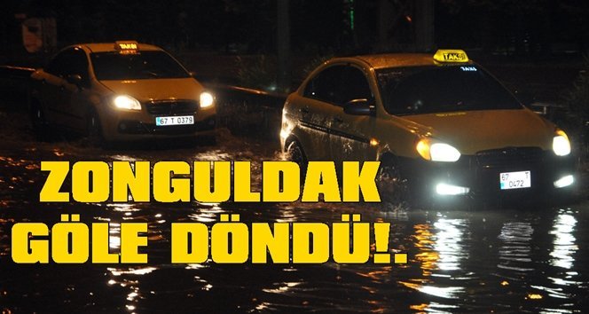 Zonguldak’ta yollar sular altında kaldı