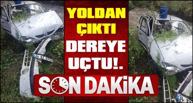 Yoldan çıkan otomobil dereye uçtu: 3’ü çocuk 6 yaralı
