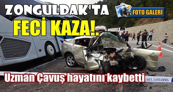 Yolcu otobüsü ters yöne giren otomobille çarpıştı!.