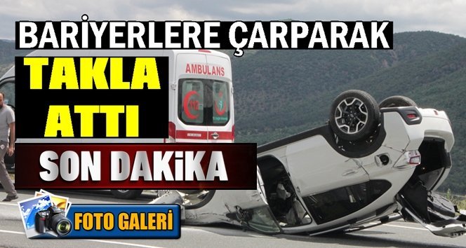 Kontrolden çıkan otomobil takla attı!. 2 yaralı