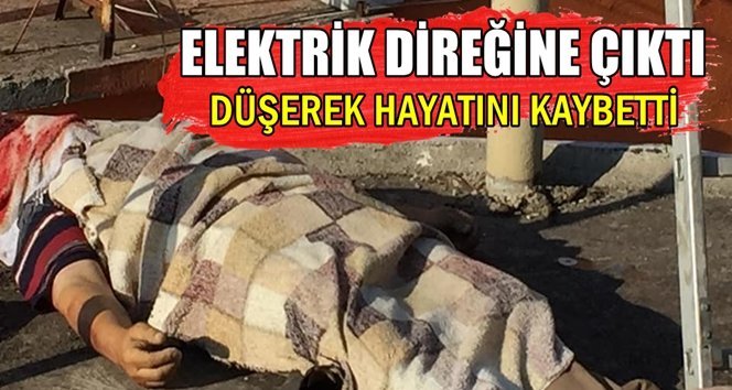 Elektrik direğinden düşüp hayatını kaybetti