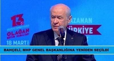Bahçeli, MHP genel başkanlığına yeniden seçildi