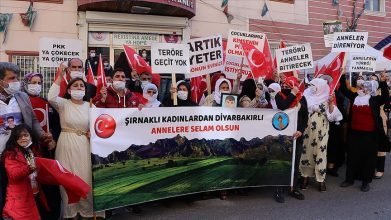Evlat nöbetini sürdüren Diyarbakır ve Şırnak anneleri el ele vererek terörü lanetledi.