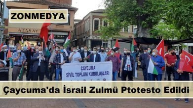 Çaycuma Sivil Toplum Kuruluşları, İsrail zulmünü protesto etti.