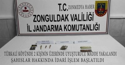 Türkali Köyünde jandarma ekipleri 2 kişinin üzerinde uyuşturucu madde yakaladı.