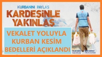 Vekalet yoluyla kurban kesim bedelleri açıklandı