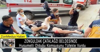 Zonguldak’ın Çatalağzı beldesinde husumetli olduğu komşusunu tüfekle vurdu.