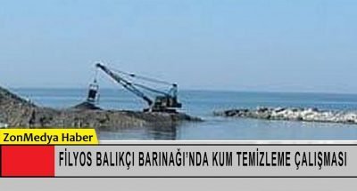 Filyos Balıkçı  Barınağı girişinde kum temizleme çalışması başladı.