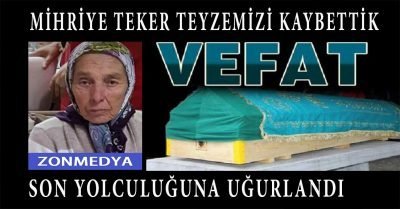 Zonguldak Türkali Köyünde Mihriye Teker Hayatını Kaybetti.