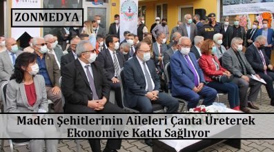 Zonguldak’ta maden şehitlerinin aileleri çanta üreterek ekonomiye katkı sağlıyor.