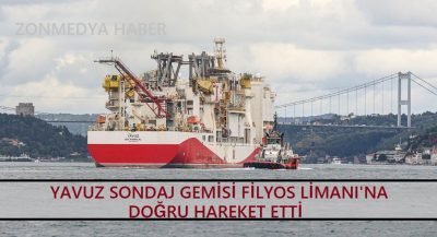 Yavuz sondaj gemisi Filyos Limanı’na doğru hareket etti.