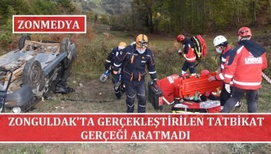 Zonguldak’ta gerçekleştirilen tatbikat gerçeği aratmadı