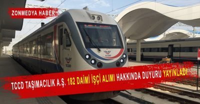 TCDD Taşımacılık A.Ş.182 Daimi İşçi alımı ile ilgili duyuru yayınladı