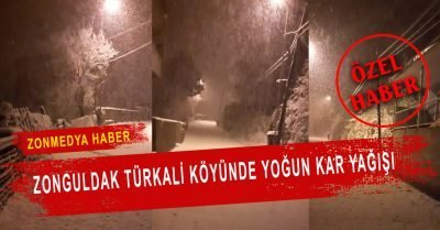 Zonguldak Türkali köyünde kar yağışı etkili oluyor