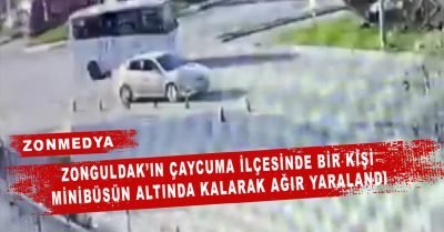 Zonguldak’ın Çaycuma ilçesinde bir kişi minibüsün altında kalarak ağır yaralandı.