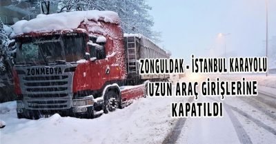 Zonguldak-İstanbul kara yolu uzun araç geçişlerine kapatıldı