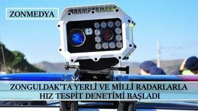 Zonguldak’ta Yerli ve Milli Radarla hız tespit denetimi başladı.