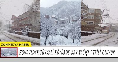 Zonguldak Türkali köyünde kar yağışı etkili oluyor