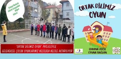 Zonguldak Türkali İlkokulunda“ Ortak Dilimiz Oyun” projesiyle geleneksel çocuk oyunlarımız nesilden nesile aktarılıyor.