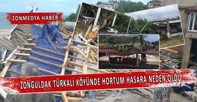 Zonguldak Türkali köyünde hortum hasara neden oldu