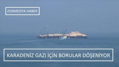 Karadeniz gazı için borular döşeniyor