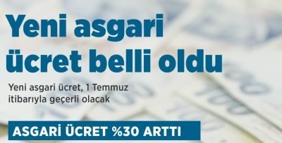 Asgari ücret Temmuz ayından itibaren geçerli olmak üzere 5 bin 500 lira oldu