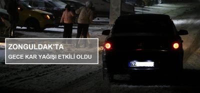 Zonguldak’ta gece kar yağışı etkili oldu