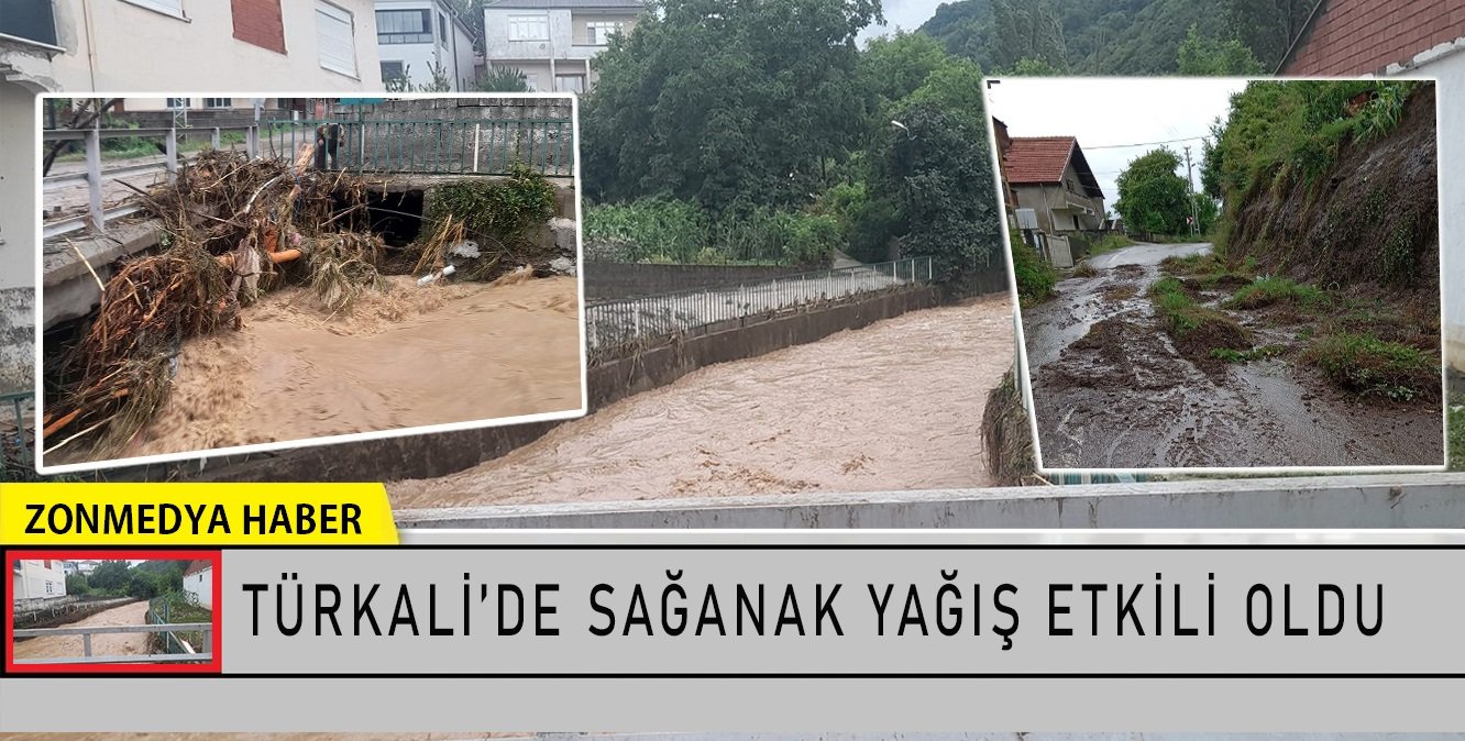 Zonguldak Türkali köyünde sağanak yağış etkili oldu.