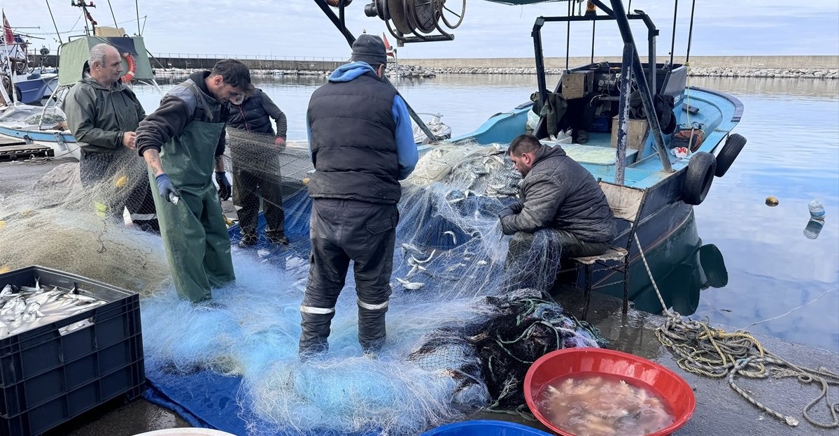 Zonguldak’ta balıkçılar limana yaklaşık 2 ton lüferle döndü